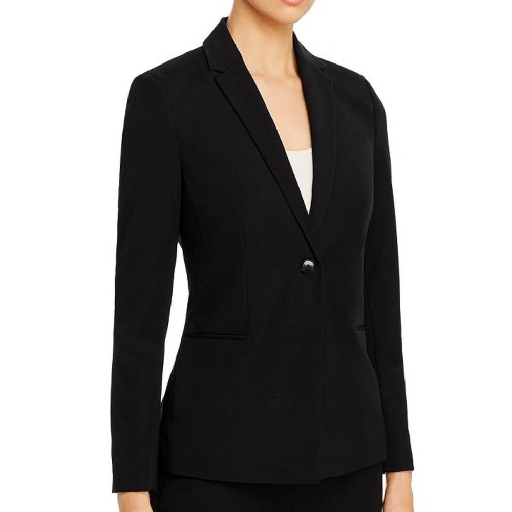 T TAHARI One-button Black Blazer Front Pockets NWT Size 6